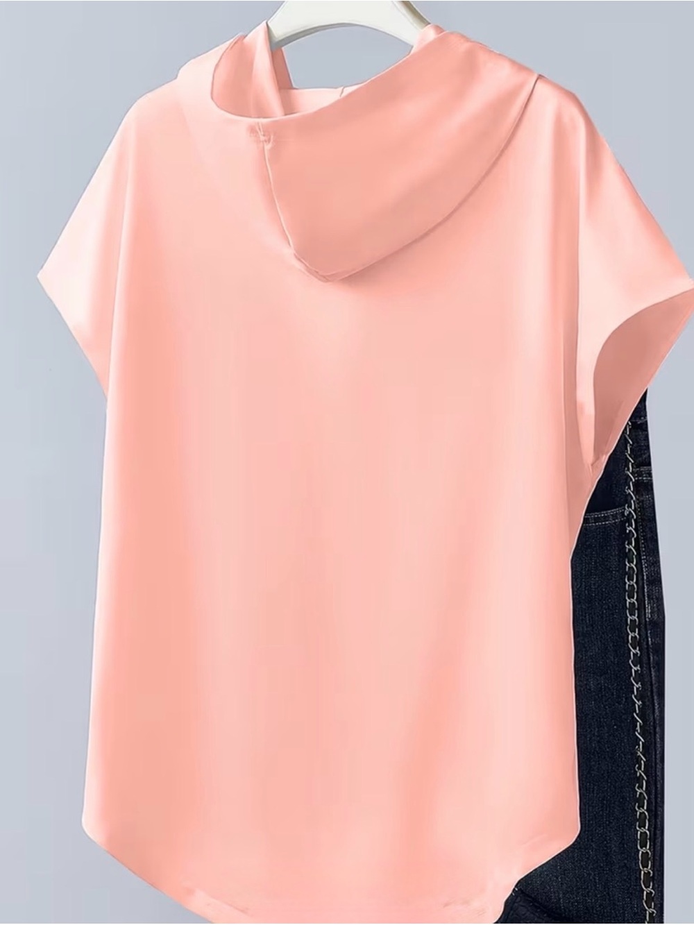 Pink Palm Tree Hooded Shortsleeved Top - Picture 2 of 3